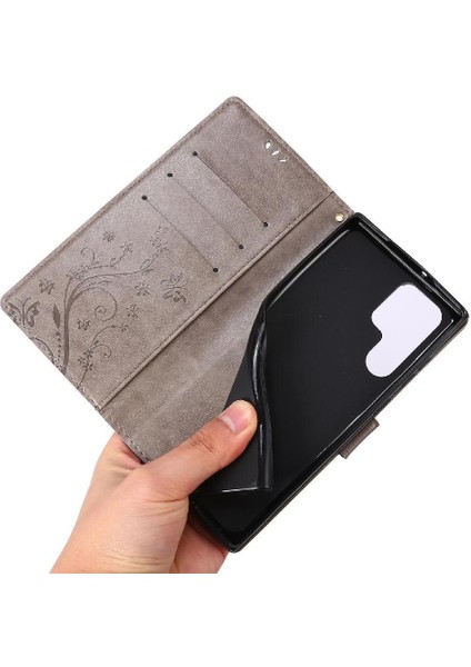 Samsung Galaxy S24 Ultra Kart Tutucu Kickstand Pu Deri Için Filp Durumda (Yurt Dışından) modelleri