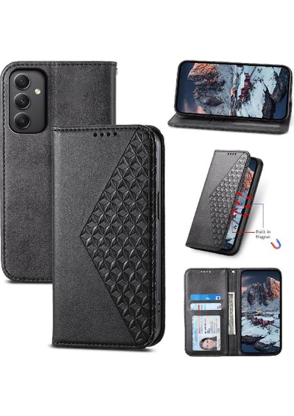 SZY Market Samsung Galaxy A35 Cüzdan Eşkenar Dörtgen Şekli Standı Günlük Kullanım El Için Flip Case (Yurt Dışından)