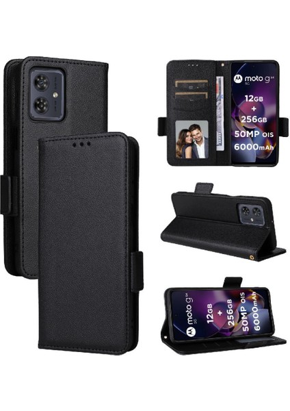 Motorola Moto G64 5g Yan Toka Kart Yuvaları Tutucu Manyetik Pu (Yurt Dışından)