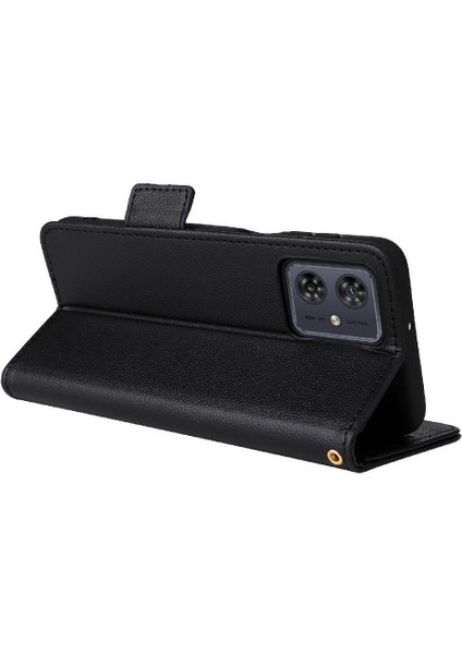 Motorola Moto G64 5g Yan Toka Kart Yuvaları Tutucu Manyetik Pu (Yurt Dışından)
