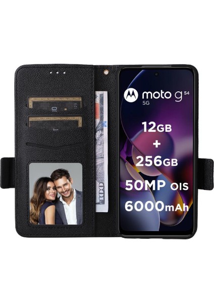 Motorola Moto G64 5g Yan Toka Kart Yuvaları Tutucu Manyetik Pu (Yurt Dışından)