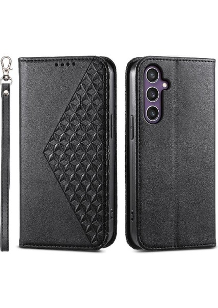 Samsung Galaxy S24 Artı Günlük Kullanım Için Flip Case Eşkenar Dörtgen Şekli El Kayışı (Yurt Dışından)