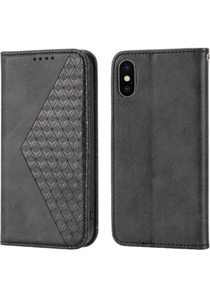 IPhone x Için Flip Case/xs Cüzdan Standı Eşkenar Dörtgen Şekli Günlük Kullanım El Kayışı (Yurt Dışından)