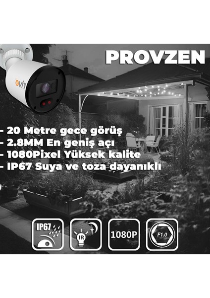 Rv Hikvision 2 Kamera Güvenlik Kamerası  20MT Gece Görüş