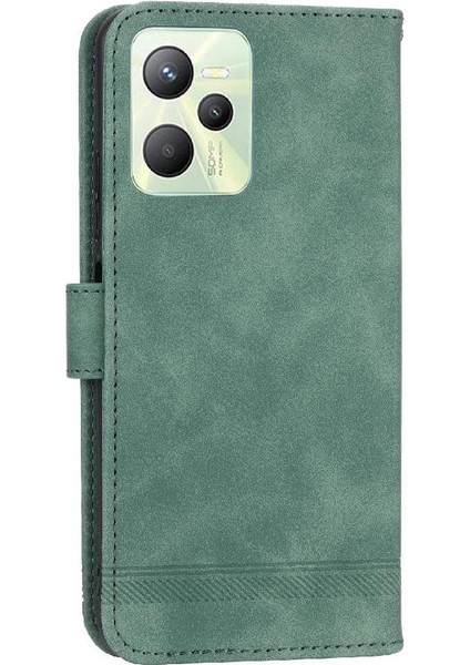 Realme C35 Manyetik Kapatma Bileklik Kart Yuvaları Premium Için Flip Case (Yurt Dışından) indirimleri