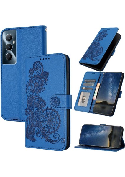 Kart Yuvası ile Realme C65 Için Flip Case Standı Flip Folio Kitap Pu Deri (Yurt Dışından)