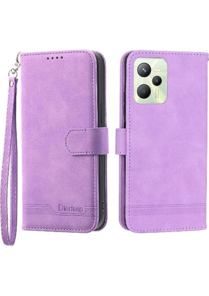 Realme C35 Manyetik Kapatma Bileklik Kart Yuvaları Premium Için Flip Case (Yurt Dışından)