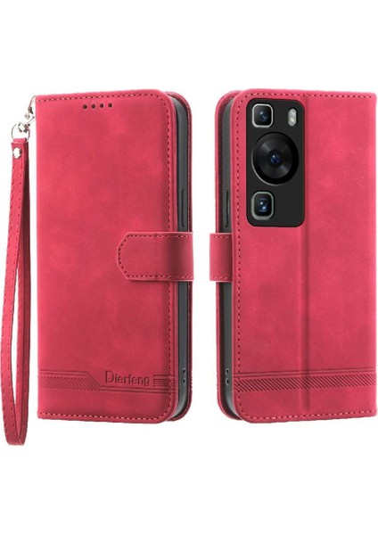Huawei P60 Bileklik Nakit Cep Kartı Yuvaları Için Flip Case Premium Manyetik (Yurt Dışından)
