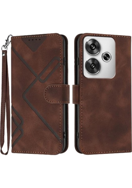Kart Yuvası Standı Pu Flip ile Xiaomi Poco F6 Manyetik Kapak Için Flip Case (Yurt Dışından)