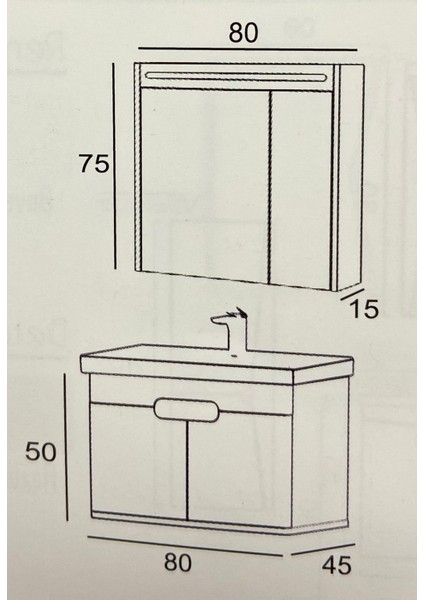 Troy 80 cm Antrasıt Grı/hazar Banyo Dolabı modelleri