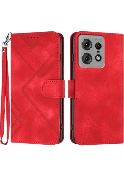 Motorola Kenar 50 Pro Manyetik Kapak Için Flip Case Kart Yuvası Standı ile Pu (Yurt Dışından)