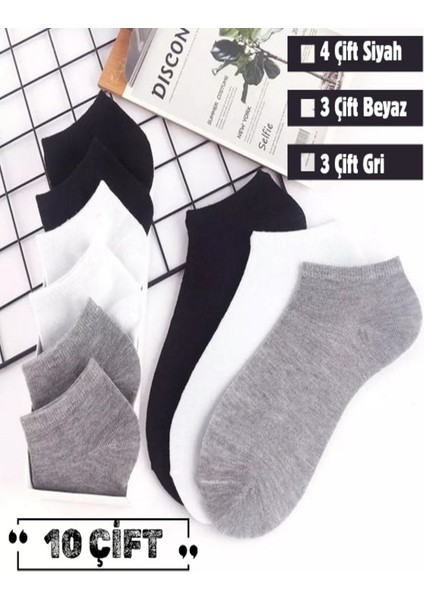 10'lu Ekonomik Paket Patik Unisex Kısa Spor Sneakers Çorap fiyatları