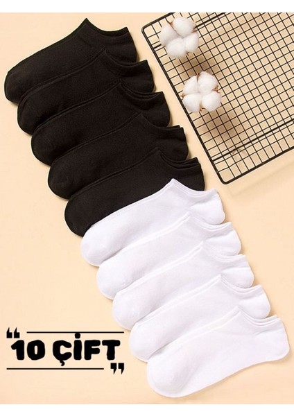10'lu Ekonomik Paket Patik Unisex Kısa Spor Sneakers Çorap
