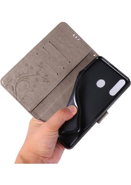 Samsung Galaxy A20S Kickstand Pu Deri Kart Tutucu Bilek Için Filp Durumda (Yurt Dışından)