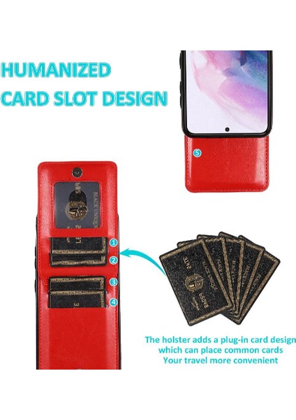 Samsung Galaxy S22 Premium Deri Manyetik Toka Kartı ile Uyumlu (Yurt Dışından)