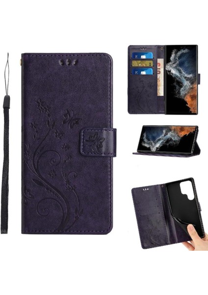 Samsung Galaxy S23 Ultra Kickstand Manyetik Kapatma Bilek Pu Için Filp Durumda (Yurt Dışından)