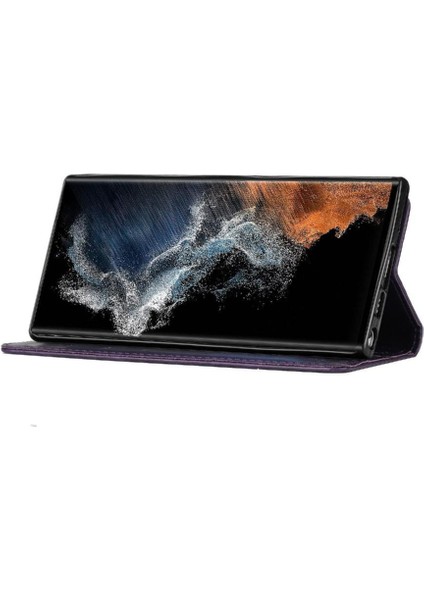 Samsung Galaxy S23 Ultra Kickstand Manyetik Kapatma Bilek Pu Için Filp Durumda (Yurt Dışından) fırsatları