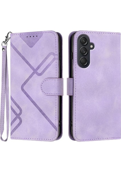 Kart Yuvası Standı ile Samsung Galaxy M55 Için Flip Case Pu Deri Manyetik (Yurt Dışından)