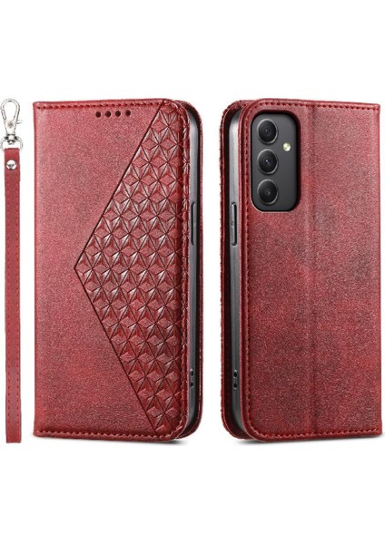Samsung Galaxy A35 Cüzdan Eşkenar Dörtgen Şekli Standı Günlük Kullanım El Için Flip Case (Yurt Dışından)