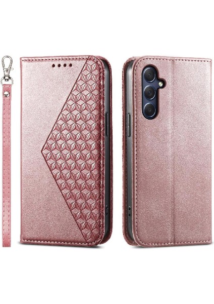 Samsung Galaxy M54 Cüzdan Için Flip Case El Kayışı Standı Günlük Kullanım Eşkenar Dörtgen (Yurt Dışından)