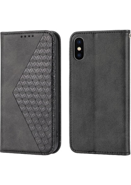 IPhone x Için Flip Case/xs Cüzdan Standı Eşkenar Dörtgen Şekli Günlük Kullanım El Kayışı (Yurt Dışından)