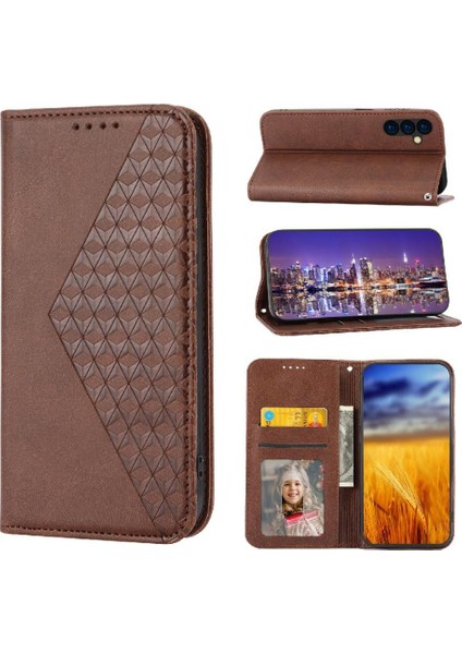 Samsung Galaxy A24 4g Eşkenar Dörtgen Şekli Günlük Kullanım El Kayışı Için Flip Case (Yurt Dışından) indirimleri
