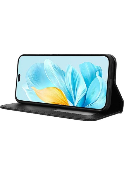 Onur Için Kılıf 200 Lite 5g Manyetik Kapatma Pu Deri Cüzdan (Yurt Dışından)