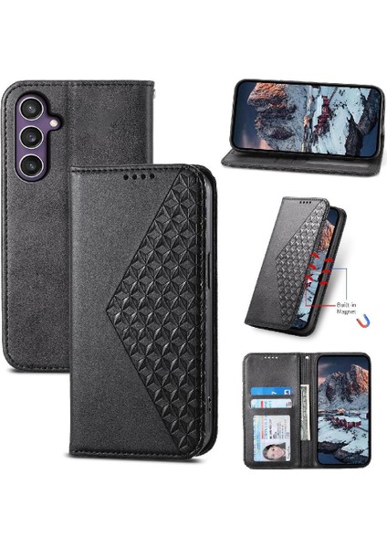 Samsung Galaxy S24 Cüzdan Eşkenar Dörtgen Şekli Standı Günlük Kullanım Için Flip Case (Yurt Dışından) indirimleri