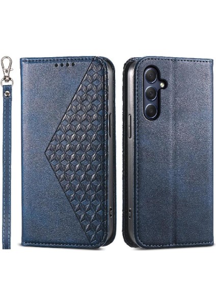 Samsung Galaxy M54 Cüzdan Için Flip Case El Kayışı Standı Günlük Kullanım Eşkenar Dörtgen (Yurt Dışından)