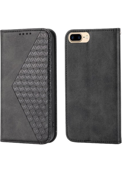 IPhone 6 Için Flip Case Artı Eşkenar Dörtgen Şekli Günlük Kullanım Standı El Kayışı Cüzdan (Yurt Dışından)