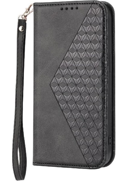 IPhone 6 Için Flip Case Artı Eşkenar Dörtgen Şekli Günlük Kullanım Standı El Kayışı Cüzdan (Yurt Dışından)
