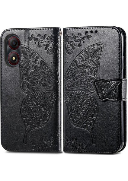 Zte A34 Flip Kapak Için Flip Case Darbeye Deri Kılıf Basit Iş (Yurt Dışından)