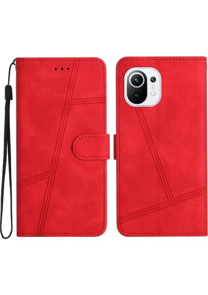 Xiaomi 11 Lite Için Flip Case Bilek Kayışı Cüzdan Pu Deri Kart Yuvaları Flip (Yurt Dışından) indirimleri