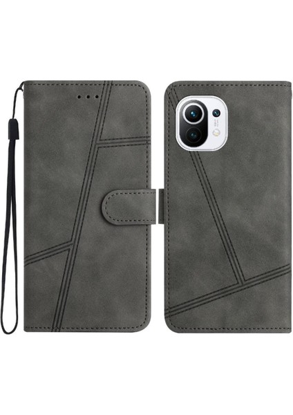 Xiaomi 11 Lite Için Flip Case Bilek Kayışı Cüzdan Pu Deri Kart Yuvaları Flip (Yurt Dışından) indirimleri