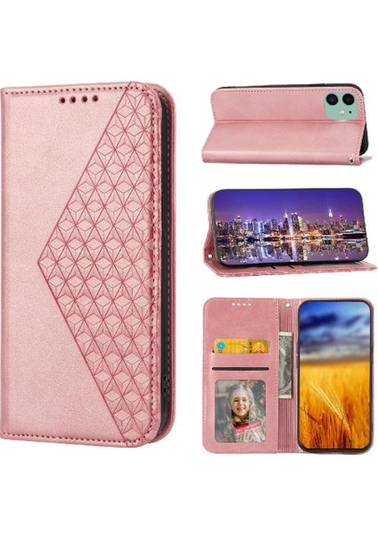 IPhone 11 Için Flip Case Pro Max Standı Günlük Kullanım El Kayışı Eşkenar Dörtgen Şekli (Yurt Dışından)
