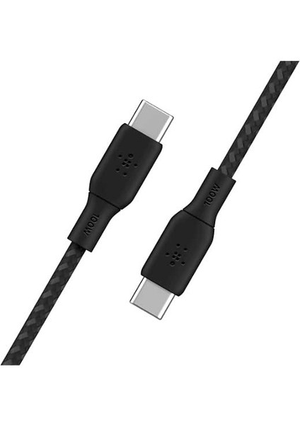 Belkın Boostcharge Usb-C To Usb-C 100 W 2 M Örgülü Kablo Siyah