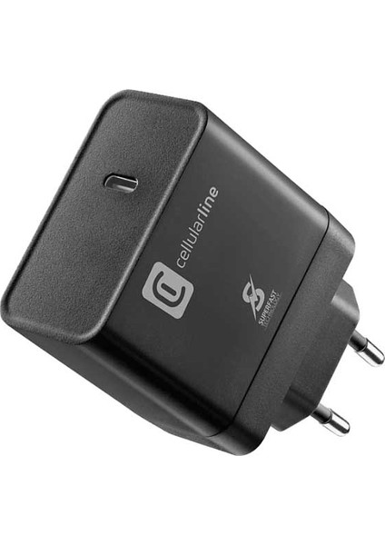 Cellularlıne USB 65W Type-C Şarj Adaptörü Siyah