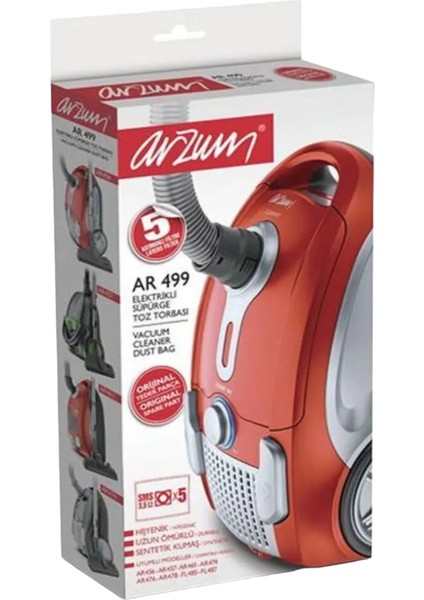 Arzum Uyumlu Ar 461 / Ar 474 / Ar 476 / Ar 478 Kutulu Toz Torbası ( 5'li )