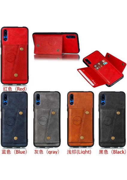 Colorful Shop Cüzdan Kılıf Için Huawei Y9S Kart Tutucu Kickstand Cüzdan Kılıf Darbeye (Yurt Dışından)