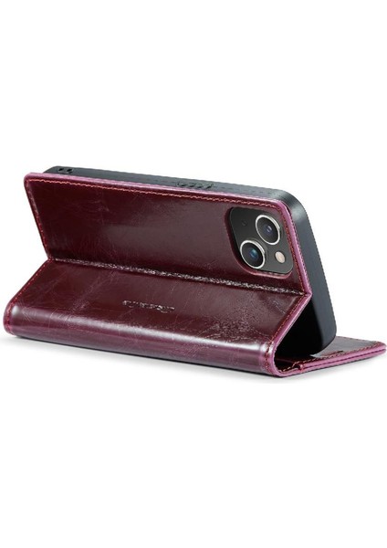 Iphone 14 Için Flip Case Retro Cüzdan Kapak Manyetik Cüzdan Kickstand (Yurt Dışından)