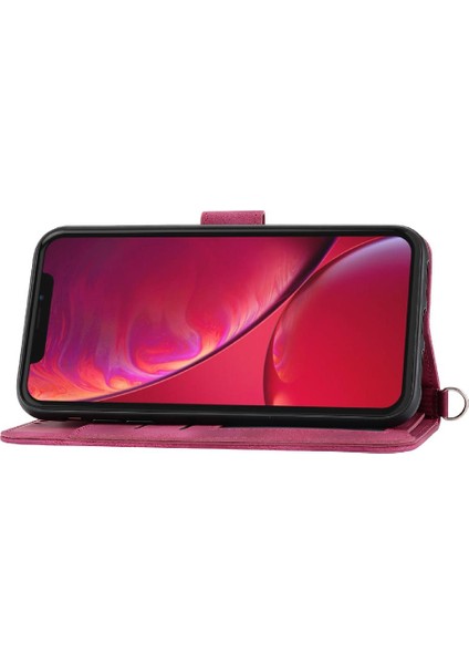 Iphone 11 Için Flip Case Xr Kabartmalı Çoklu Kredi Kartı Yuvaları Bileklik (Yurt Dışından) modelleri