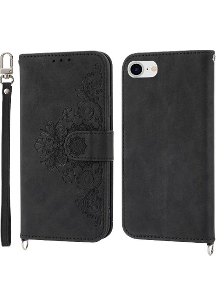 Iphone 7/8 Için Flip Case Çoklu Kredi Kartı Yuvaları Bileklik Kabartmalı (Yurt Dışından)