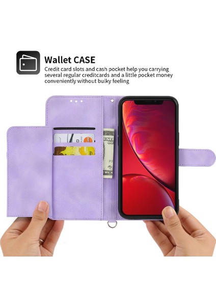 Iphone 11 Için Flip Case Xr Kabartmalı Çoklu Kredi Kartı Yuvaları Bileklik (Yurt Dışından)