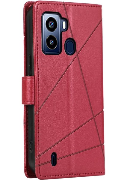 Tecno Pop 6 Kickstand Üç Kart Yuvaları Için Flip Case Şok Emici (Yurt Dışından)