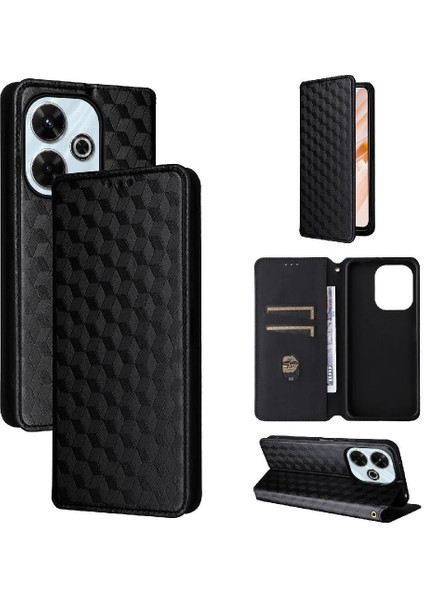 Xiaomi Poco M6 4g Kart Yuvaları Tutucu Manyetik Kapatma Pu Deri Kılıf (Yurt Dışından)