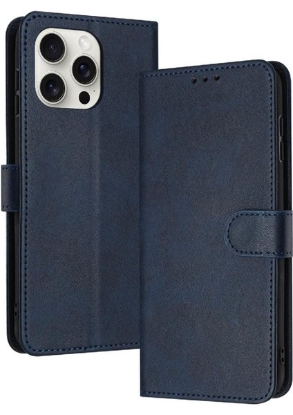 IPhone 13 Için Flip Case Pro Max Saf Renk Pu Deri Kickstand ile (Yurt Dışından)