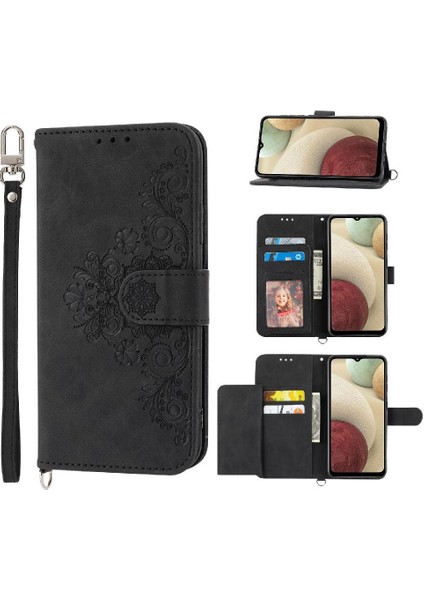 Samsung Galaxy A12 5g Bileklik Kabartmalı Darbeye Dayanıklı Çoklu Için Flip Case (Yurt Dışından)