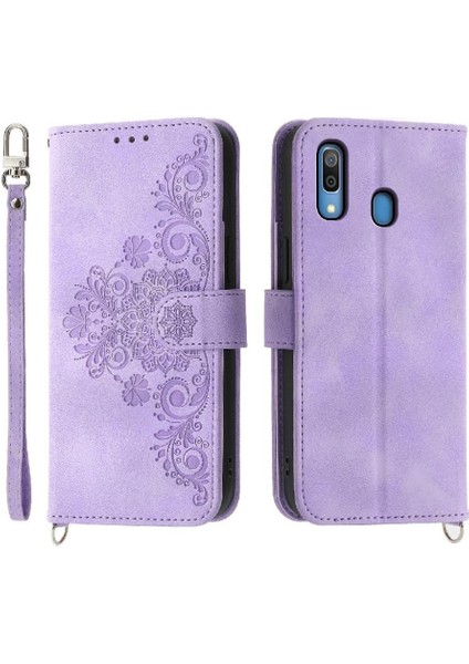 Samsung Galaxy A30 Bileklik Kabartmalı Darbeye Dayanıklı Çoklu Için Flip Case (Yurt Dışından)
