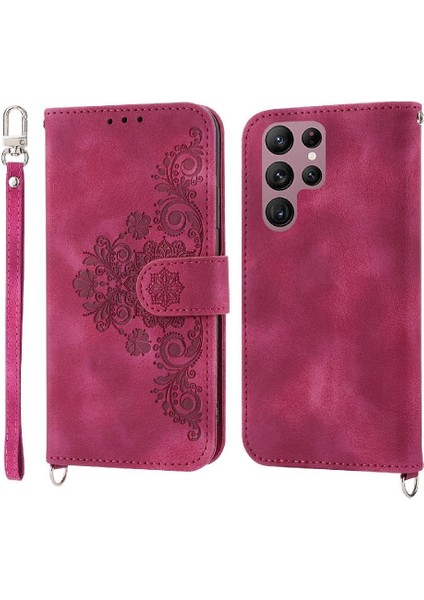 Samsung Galaxy S23 Ultra Kabartmalı Çoklu Kredi Kartı Yuvaları Için Flip Case (Yurt Dışından)