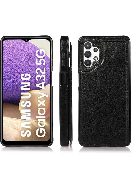 Kart Pu ile Samsung Galaxy A32 5g Çift Manyetik Toka Için Cüzdan Kılıf (Yurt Dışından)